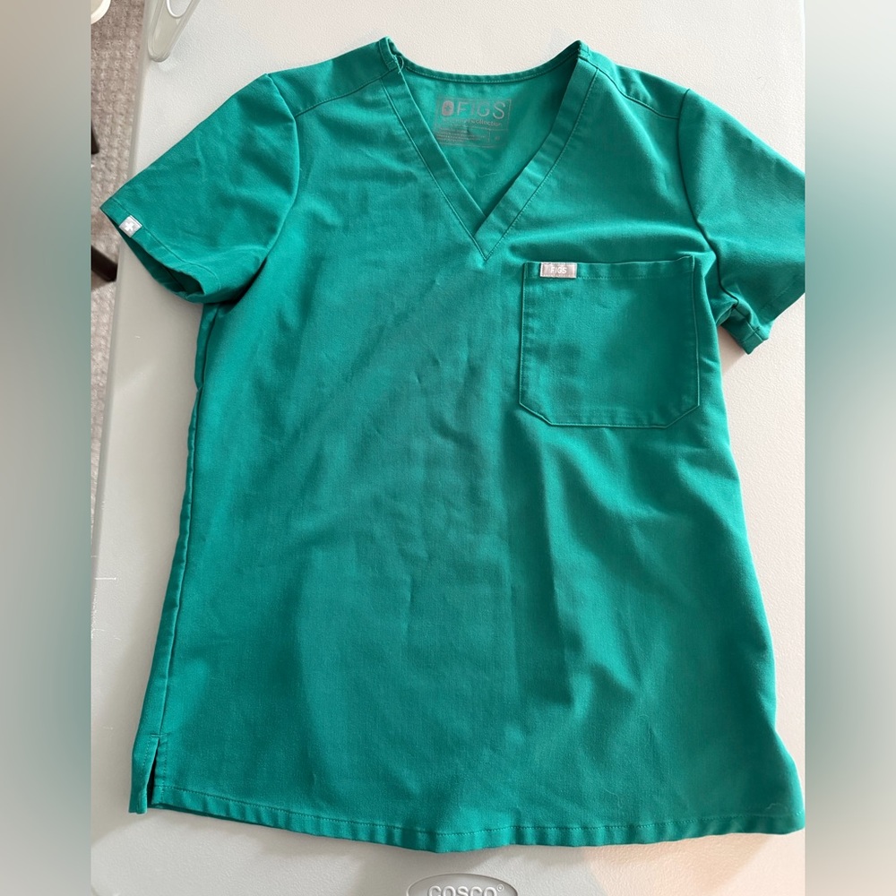 Figs Women's forest green V-Neck Scrub Top